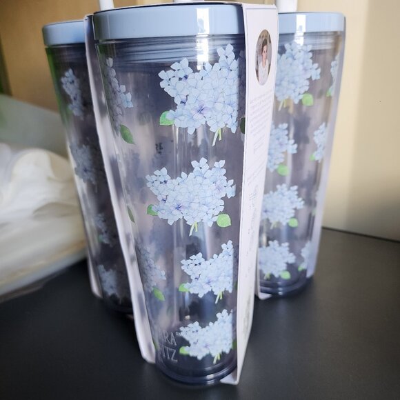 Sara Fitz Harbor Tumbler Hydrangea NWT 24oz